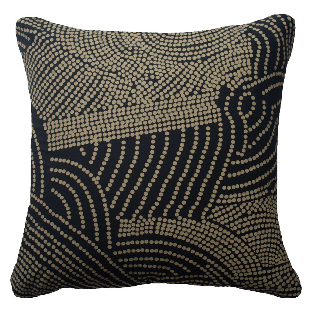 Bandhini Homewear Design Lounge Cushion Black / 22 x 22 Dreamtime Dots Black Lounge Cushion 55x55 cm