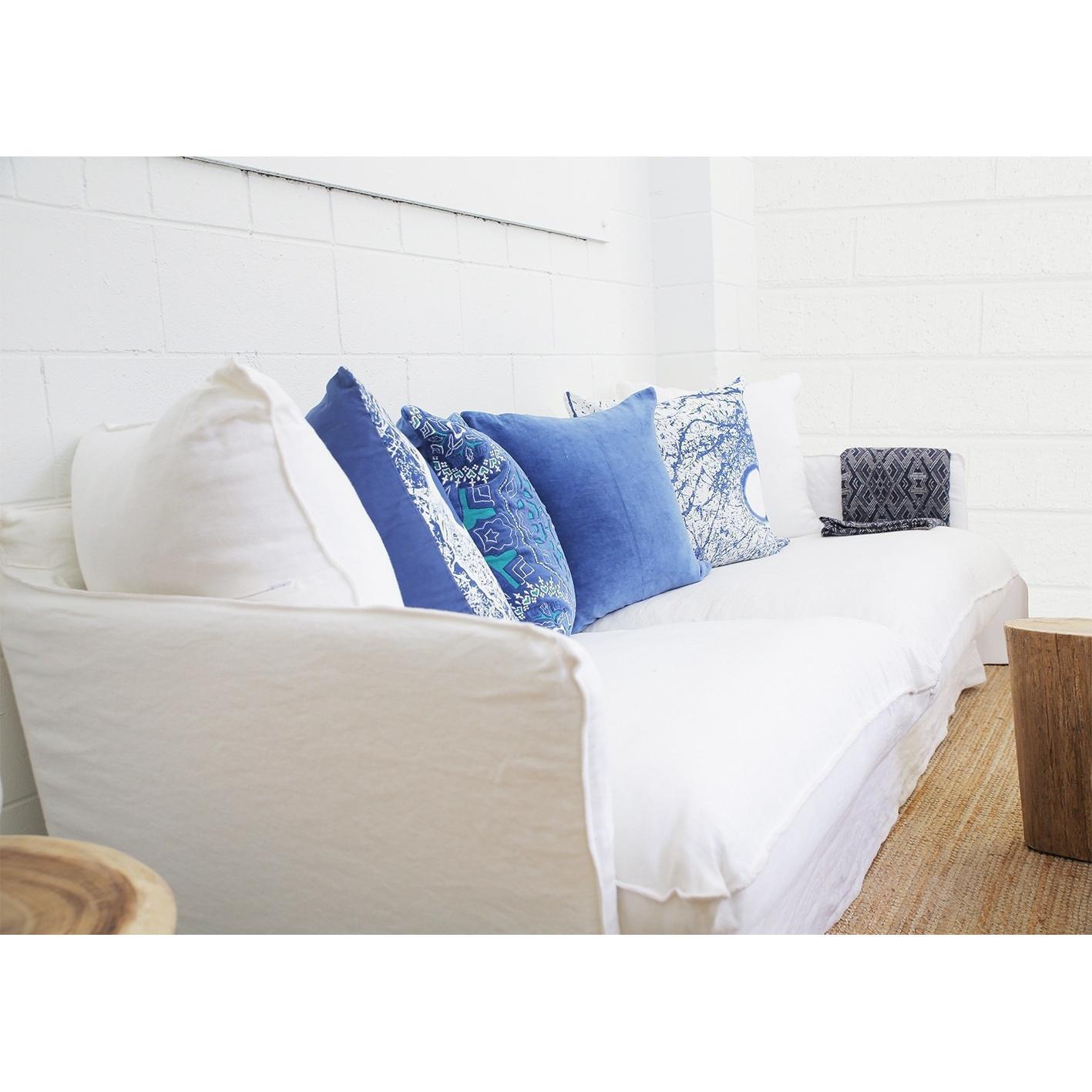 Bandhini Homewear Design Lounge Cushion Blue / 22 x 22 Velvet Blue Lounge Cushion 55 x 55 cm