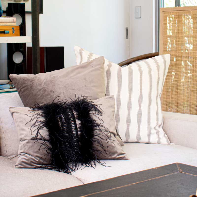 Bandhini Homewear Design Lounge Cushion Mink / 22 x 22 Velvet Mink Lounge Cushion 55 x 55cm