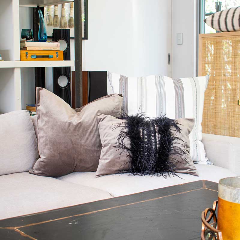 Bandhini Homewear Design Lounge Cushion Mink / 22 x 22 Velvet Mink Lounge Cushion 55 x 55cm