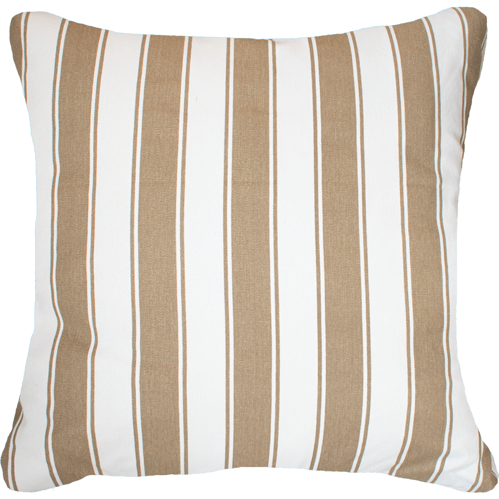 Bandhini Homewear Design Lounge Cushion Natural and White / 22 x 22 inches Ticking Stripe Rye Lounge Cushion 55 x 55cm