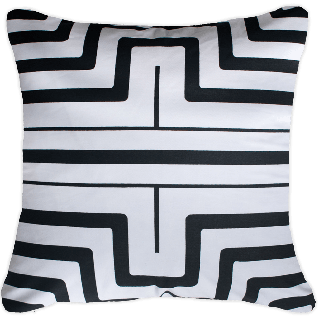 Bandhini Homewear Design Lounge Cushion White and Black / 22 x 22 Para Hedge Screen Lounge Cushion 55 x 55  cm