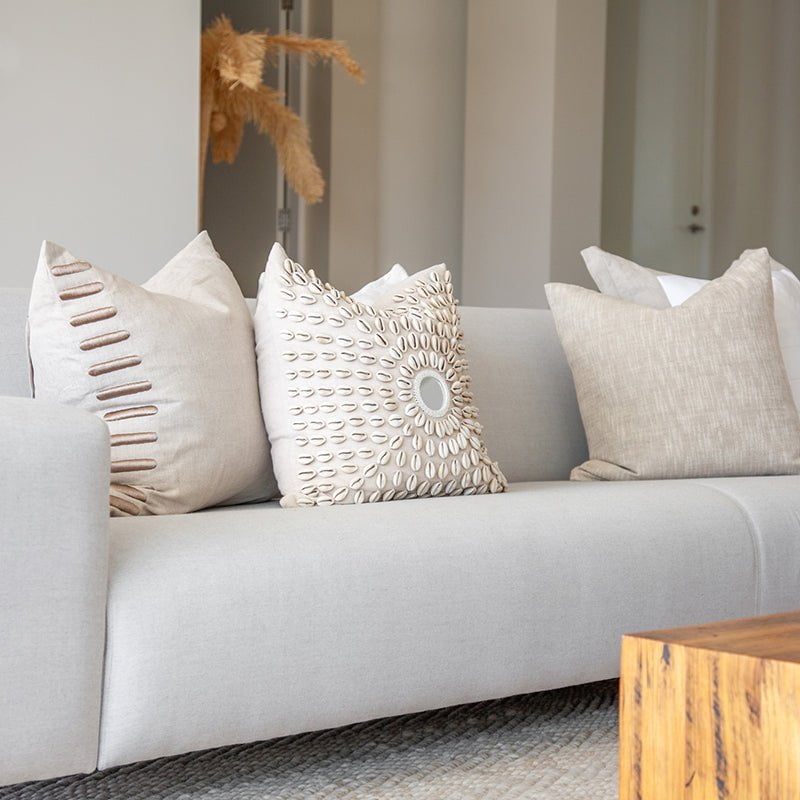 Bandhini Homewear Design Medium Cushion Natural / 20 x 20 Shell Kauri Mirror Natural Medium Cushion 50 x 50 cm