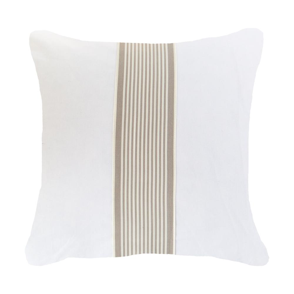 Bandhini Homewear Design Medium Cushion White / 18 x 18 Inchees Ticking Stripe Dorset Grey Medium Cushion 50 x 50cm
