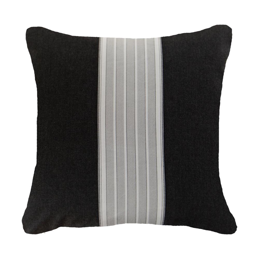 Bandhini Homewear Design Outdoor Cushion Grey / 18 x 18 Inchees Outdoor Ticking Stripe Sash Grey Medium Cushion 50 x 50cm